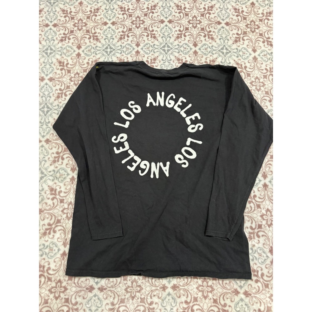 PrettyLittleThing Los Angeles Graphic Long Sleeve T-Shirt Black Mens Size M